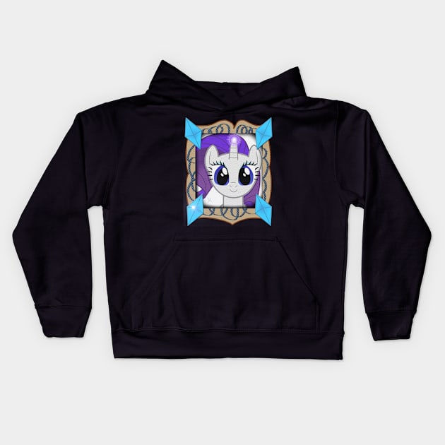 Rarity's Portrait Kids Hoodie by RayneMercury